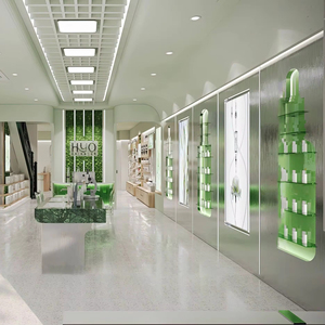 Negozio di Makeup Interior Design Retail Beauty <span class=keywords><strong>Shop</strong></span> Make Up negozio di cosmetici dispositivo di visualizzazione in legno scaffalature per negozi di cosmetici - Product Image 1