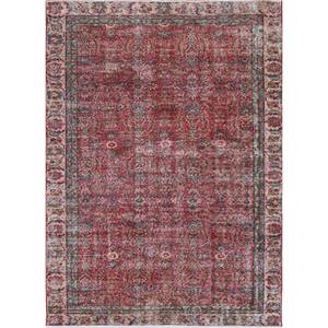 Alfombra de Lana Anudada a Mano, Color Rojo Anaranjado Vintage, con Medallón Rectangular, para el Hogar, Sala de Estar, Pasillo, Dormitorios de Adolescentes - Product Image 1