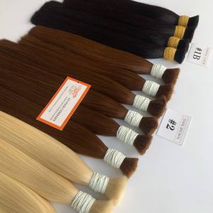 Caliente 100g a granel recto cutícula alineada cabello vietnamita tupé estilo ondulado extensiones a precio al por mayor paquetes Genius Weft - Product Image 6