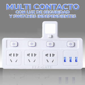 Interruttore per luce notturna da camera da letto con presa multipla e porte USB per apparecchiature elettroniche - Product Image 5