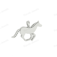 Haute tendance nouveauté 925 argent lunette personnalisée à la main 38x24mm cheval Zircon plaqué or bijoux de lait maternel fabrication indienne