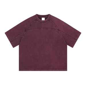 Custom Printed 100% Cotton <b>Blank</b> Acid Wash T Shirt Heavy Weight 230g Short Sleeve Vintage Washed Oversize T-Shirts for Men - Product Image 5