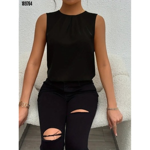 Blusa Sandy con Tirantes y Cuello Redondo para Mujer, 38354 - Negro - Product Image 2