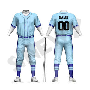 Paquete de uniformes de béisbol personalizables con sublimación, camisetas y pantalones clásicos de béisbol. - Product Image 3