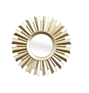 Miroirs décoratifs de forme arrondie avec bordure métallique, miroir mural artisanal pour salle de bain d'hôtel et de restaurant - Product Image 1