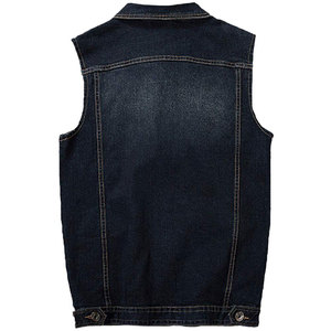 Chaleco Vaquero Transpirable de Alta Calidad para Hombre, Sin Mangas, Color Azul, Liso, Teñido, Producto Personalizado, Chaleco Vaquero de Invierno para Hombre - Product Image 2