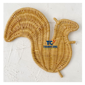 Tenture murale confortable en rotin fait à la main panier tissé naturel décoration murale pour salon minimaliste chambre pépinière Look - Product Image 1