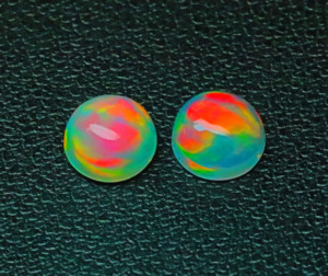 Pierre précieuse en vrac d'opale naturelle-Gemmes d'opale polies de forme ronde-Pierres lisses d'opale de cristal de Welo des mines éthiopiennes - Product Image 2