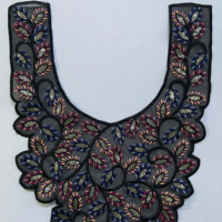 Colliers brodés sur mesure en dentelle miel pour femmes, avec sequins, à coudre, pour vêtements et créateurs de mode