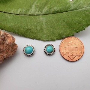 Boho Style 925 Sterling Silver <b>Turquoise</b> Gemstone <b>Stud</b> <b>Earrings</b> Jewelry Handmade Silver <b>Earrings</b> Jewelry for Women Wedding Gift - Product Image 4