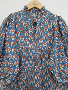 ชุดแม็กซี่เดรสคอวีแขนยาวปักลายดอกไม้สไตล์โบฮีเมียนลำลองมีกระดุมธรรมชาติฤดูใบไม้ผลิฤดูใบไม้ร่วงทำด้วยมือ - Product Image 5