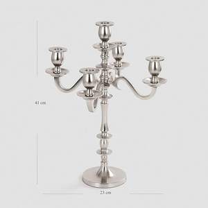 Bougeoir en aluminium argenté de luxe en gros, artisanal, unique, pour la décoration de la maison, du salon, pour Noël - Product Image 3