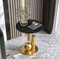 Table basse moderne de luxe avec dessus en marbre, nouvelle maison, meubles raffinés uniques, ensemble de deux tables basses de bonne qualité