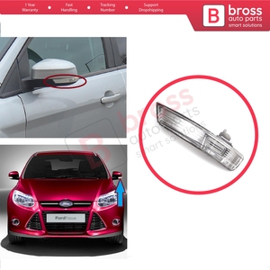 Lente de Espejo Retrovisor Lateral Izquierdo BSP1242-1 con Luz Indicadora Blanca Transparente para Focus 2007-2020 Mondeo MK4 2007-2015 8M5113B383AA - Product Image 5