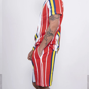 Vente en gros Ensemble de sport pour hommes Ensemble d'été 2 pièces T-shirts à manches courtes et shorts Ensemble de shorts élégants, décontractés et respirants - Product Image 6