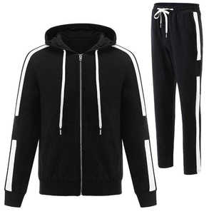 Conjunto Deportivo para Hombre, Sudadera con Capucha y Pantalones Deportivos, 100% Algodón, Felpa, Personalizable con Impresión, Conjunto de Sudadera con Capucha para Correr - Product Image 1