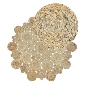 Alfombra redonda de yute Natural D120cm de alta calidad, alfombra artesanal para decoración del hogar, Hotel y villas para Camping, viajes, oración - Product Image 3