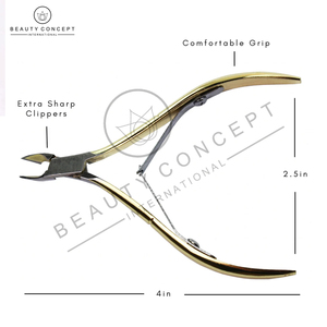 กรรไกรตัดเล็บสแตนเลสปลายแหลมสีทอง, กรรไกรตัดแต่งเล็บเครื่องมือทำเล็บตามแนวคิดความงามเป็นมิตรต่อสิ่งแวดล้อม - Product Image 3