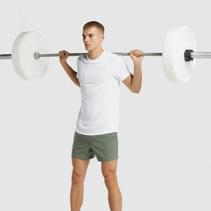 Pantalones cortos de gimnasio de rizo de algodón 100% para hombre, transpirables, antiarrugas, personalizables, cintura media, verano, correr, playa, sólido - Product Image 5