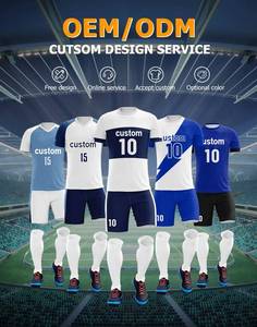 Maillot de sports d'été personnalisé pour hommes polyester respirant col en V ensemble complet d'uniformes de football OEM kits de football d'été pour adultes - Product Image 4