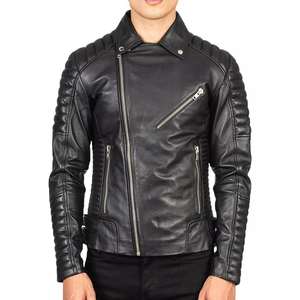 Chaqueta de Cuero para Hombre, Ajuste Cómodo, Material Suave al Tacto, con Estilo Urbano para Uso Diario, Estilo Casual - Product Image 4