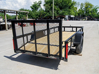 Remorque utilitaire à queue de pie en acier 5x12 avec revêtement en poudre, charge utile maximale de 3000 kg et essieu de 3500 lb