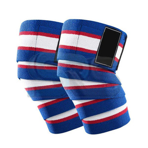 Couvre-genoux personnalisés OEM Couvre-genoux avec soutien par compression réglable Accessoires de gymnastique d'entraînement Néoprène Couvertures d'haltérophilie pour entraînement à usage intensif - Product Image 1