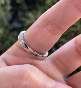 Bague de mariage 1TCW blanc rond coupe Moissanite diamant anniversaire éternité bague de fiançailles avec bande assortie - Product Image 2