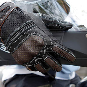 Gants de moto en tissu de maille et en cuir Concevez vos propres gants de moto pour hommes - Product Image 2