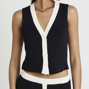 Chaleco de Lona Transpirable para Mujer con Cuello Camisero, Sin Mangas, con Bolsillos, Relleno de Algodón, Personalizable - Product Image 3