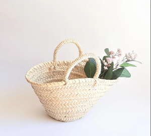 <b>Small</b> Straw Bag Straw <b>Basket</b> Summer Bag Wedding Flower <b>Basket</b> - Product Image 1