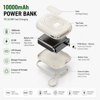 Nouveau Produit 2026 Batterie Externe Portable Haute Capacité 10000 mAh Charge Rapide PD 22.5W Entrée Type-C Affichage LED Batterie Li-Polymère