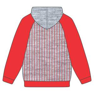 KAP Grey Pullover Hoodie Red Raglan Sleeves Pinstripes Cotton Blend Greek Fraternity Apparel Divine Nine HBCU Greek Merch - Product Image 3