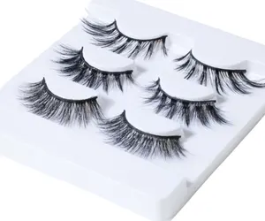 Direct Factory Free Sample Synthetic Hair False Eyelashes Trays Mink Eyelashes Wholesale