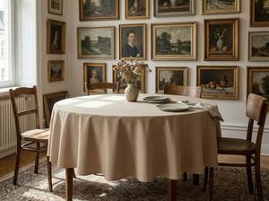 Mantel Redondo de Tela de Pato Resistente al Agua y a las Manchas - Product Image 2