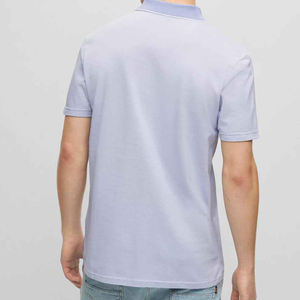 เสื้อโปโลผ้าฝ้าย100% สำหรับผู้ชายสีทึบแขนสั้นสไตล์ฤดูร้อนต่อต้านริ้วรอยขนาดพลัสไซส์มีตัวเลือกโลโก้ OEM - Product Image 5