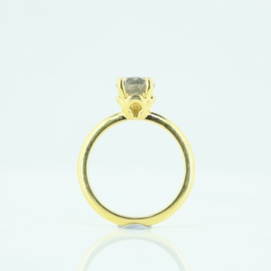 Bague solitaire tendance pour femme en or 14 carats avec diamant naturel jaune rare taille brillant fantaisie pour mariage et anniversaire - Product Image 5