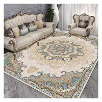 Tapis moderne en velours 100% polyester Tapis de sol doux à poils bas pour salon, salle à manger, chambre à coucher, antidérapant et sans perte fabriqué à la machine
