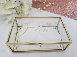 Hot Selling Vintage Square Glass Brass Jewellery <b>Box</b> <b>Clear</b> Glass Metal Storage Organizer <b>Lid</b> Rings - Product Image 2