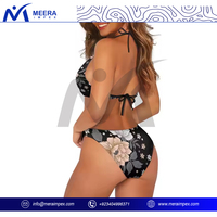 Set Bikini wanita elegan 2025 mode Halter Neck dua potong baju renang seksi pinggang tinggi baju renang Push Up pakaian renang pakaian pantai