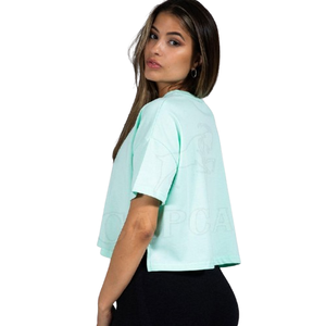 Camiseta de Mujer, Color Personalizado, 100% Algodón, Estilo Hip Hop, Corte Ajustado, Secado Rápido, Cuello Redondo, Cierre de Botones, Diseño de Parches, Oferta de Invierno - Product Image 2