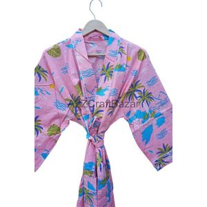 Nouveau maillot de bain kimono long pour femme imprimé arbre floral en coton trobe de nuit respirant et pour toutes les saisons cadeau - Product Image 4