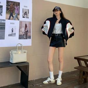 Veste bomber moto oversize pour femme Hirigin, veste en simili cuir, fourrure en cachemire, fermeture éclair, veste de motard pour le printemps - Product Image 4