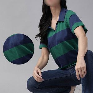 Polo sólido de ajuste regular para mujer, Polo de talla grande con tarifa al por mayor para mujer, ropa informal, polo con estampado de logotipo personalizado - Product Image 5