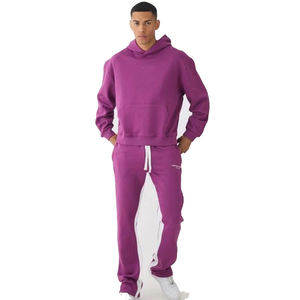 2025ชุดวอร์มโอเวอร์ไซส์สำหรับผู้ชายชุดวอร์ม2ชิ้นแบบสตรีทเสื้อมีฮู้ดและกางเกงจ็อกเกอร์ | ขายส่งชุดกีฬา - Product Image 4