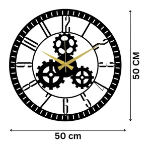 Designer Metal Round Wall Clock Black Chic Statement Piece Perfect For Modern Home Office Living Room And Bedroom Walls - Product Image 2