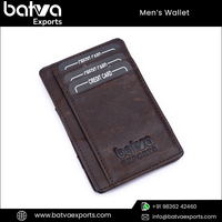 Dompet Kulit Asli Pria Terbaru, Anti RFID, Logo Dapat Disesuaikan, Lipat Dua, Berlapis Katun, Custom