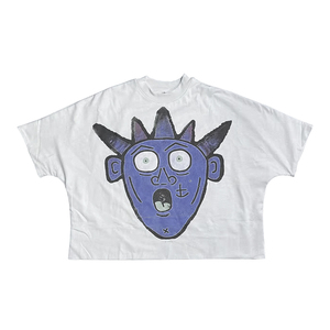 OME Service Boxy Fit 100 pour cent coton blanc recadrée t-shirt pour hommes surdimensionné poids lourd goutte épaule acide lavage Style t-shirt - Product Image 2