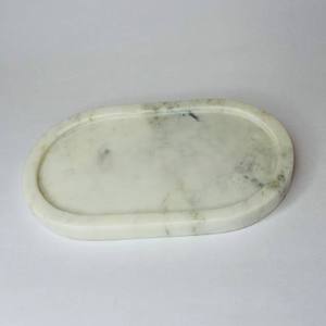 Plateau de service en marbre blanc fait à la main de luxe moderne pierre polie de qualité supérieure artisanat maison hôtel restaurant décor en gros - Product Image 1