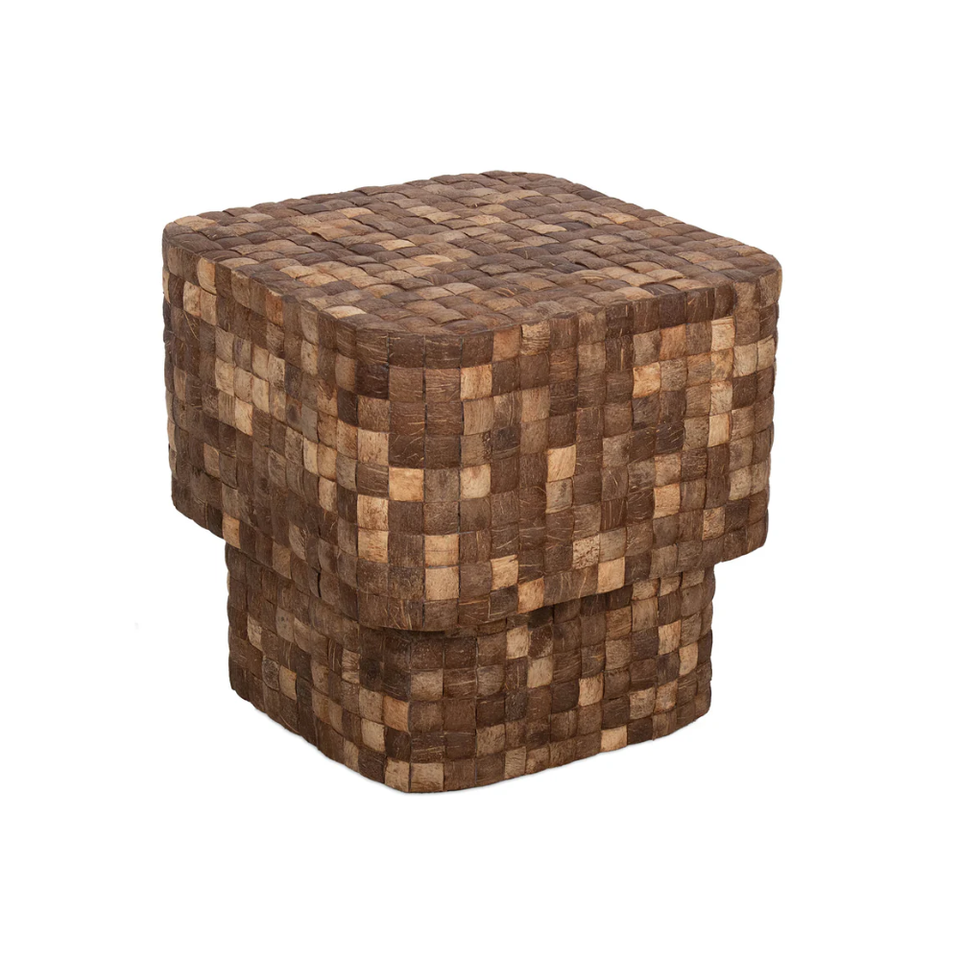 Rustic Design Square Coconut Shell Side Table For Living Room Decor Night Stand For Bed Room Low Moq From Vietnam